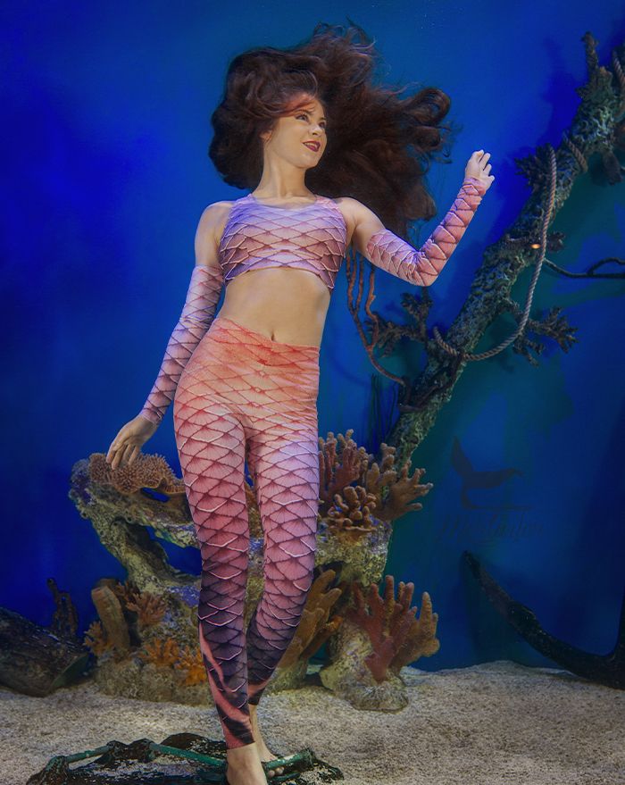 Ariel Leggings Little Mermaid Wall Yoga Leggings 